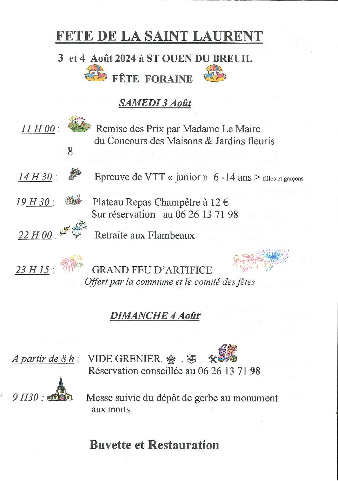 programme de la fête St Laurent 